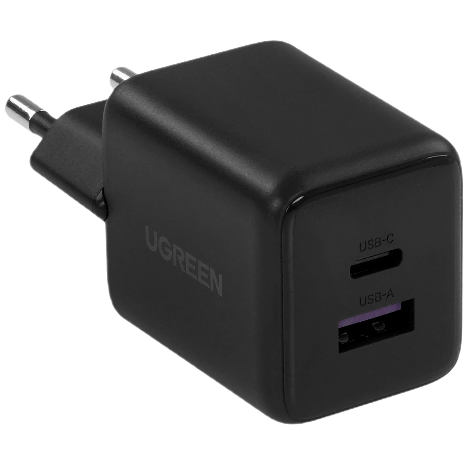 Сетевое зарядное устройство UGREEN X516 (65014) 30W 2-Port USB-C&USB-A GaN Fast Charger EU Черный