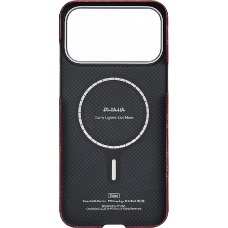 Защитный чехол Pitaka Monogram Ultra Slim Case for iPhone 17 Pro Max Gold/Red
