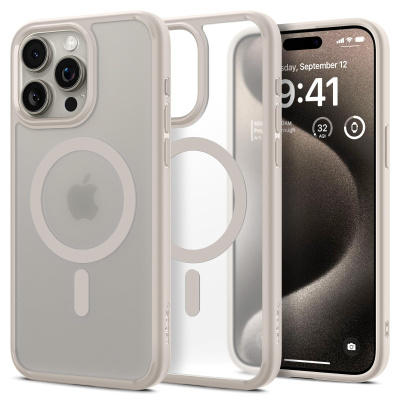 Защитный чехол Spigen Ultra Hybrid MagFit для iPhone 15 Pro Max Natural Titanium