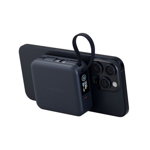 Внешний аккумулятор Energea Magpac Mini Plus Wireless Power Bank 10000mAh With Build in USB-C Cable & Display Blue