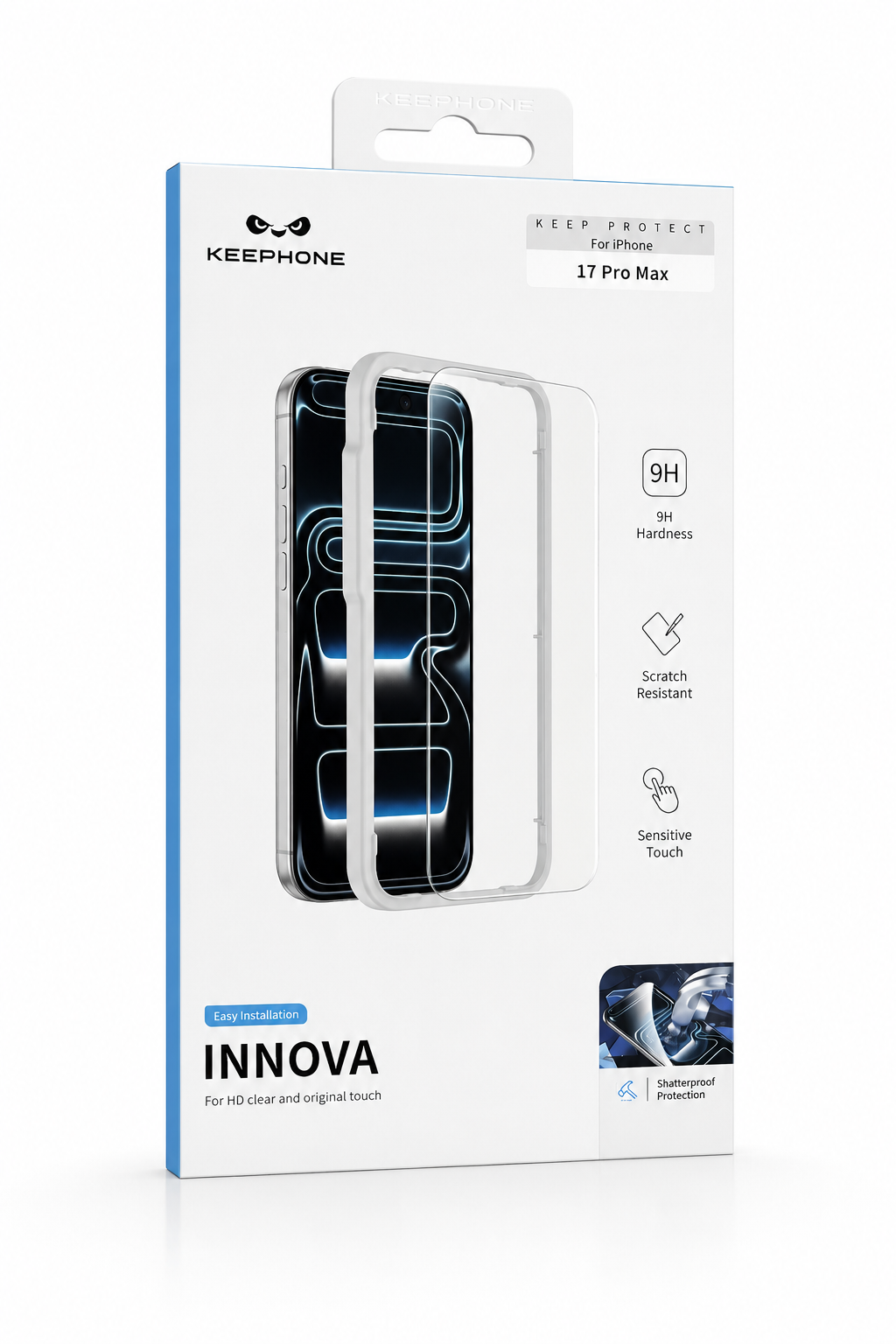 Защитное стекло для iPhone 17 Pro Max Keephone Innova Transparent Full Glue Glass