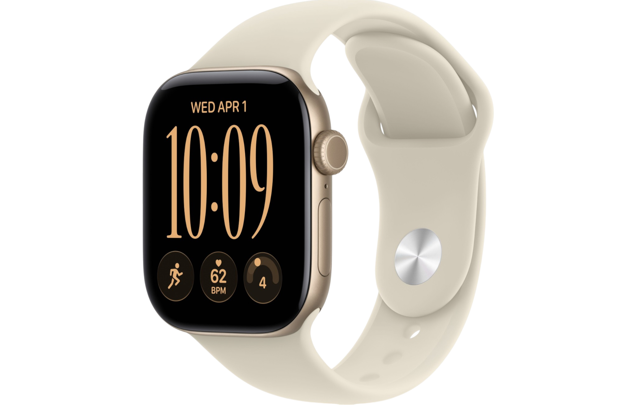 Часы Apple Watch Series 12 46mm Light Gold Aluminum Case with Sand Sport Band (GPS) (M/L)