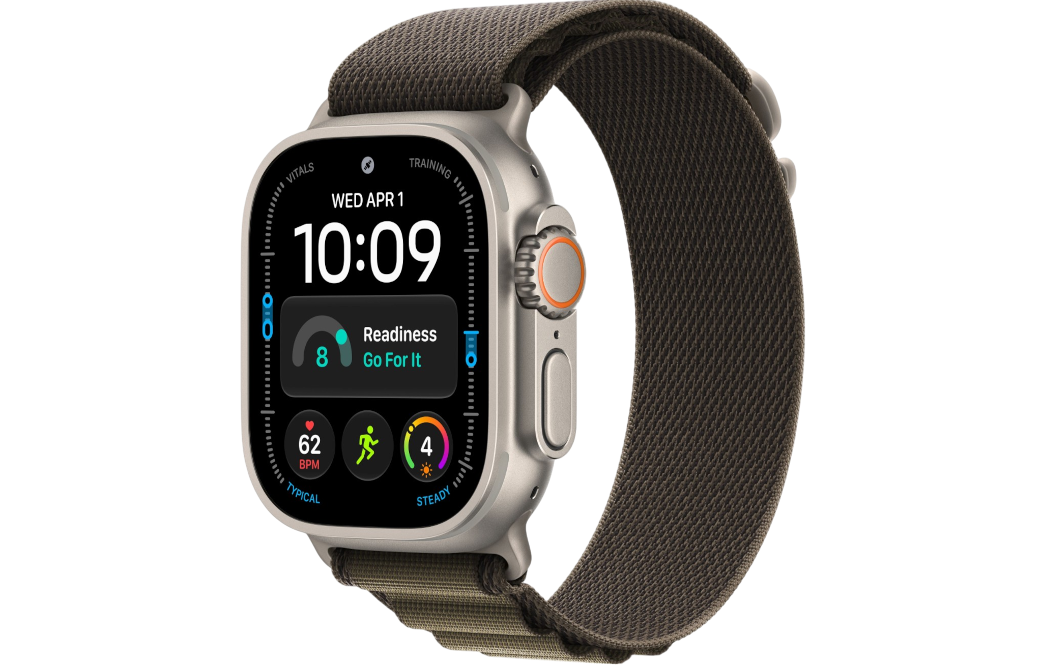 Часы Apple Watch Ultra 4 (2026) 49mm Natural Titanium Case with Dark Olive Alpine Loop - Small (GPS + Cellular)