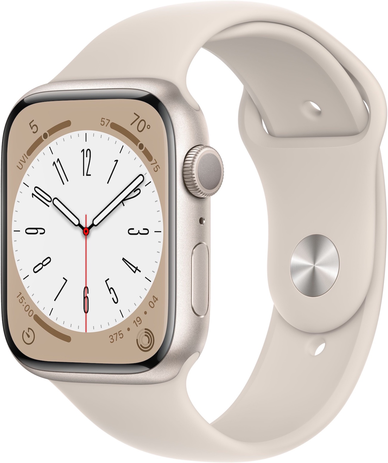 Часы Apple Watch Series 8 45mm Starlight Aluminum Case with Starlight Sport Band (GPS) (размер M/L)