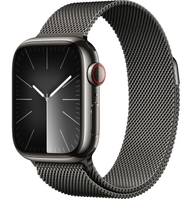Часы Apple Watch Series 9 41mm Graphite Stainless Steel Case with Graphite Milanese Loop (GPS + LTE)