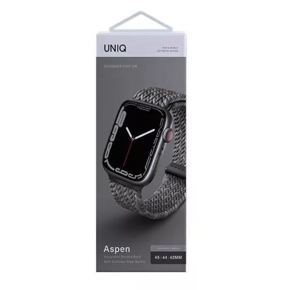 Ремешок Uniq для Apple Watch 42-45 mm ASPEN Design Strap Braided Pebble Grey