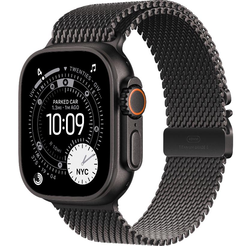 Часы Apple Watch Ultra 3 (2025) 49mm Black Titanium Case with Black Titanium Milanese Loop - Medium (GPS + Cellular)