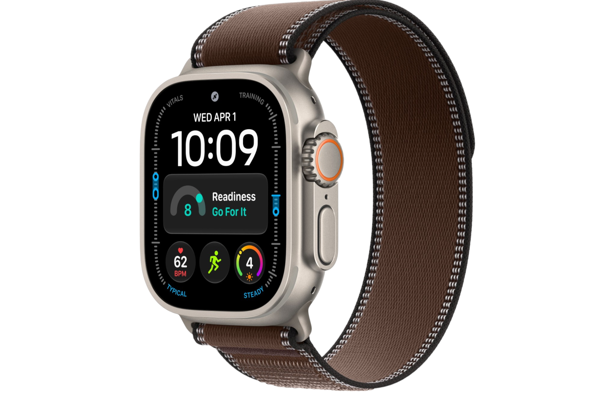 Часы Apple Watch Ultra 4 (2026) 49mm Natural Titanium Case with Dark Umber Trail Loop - Medium (GPS + Cellular)