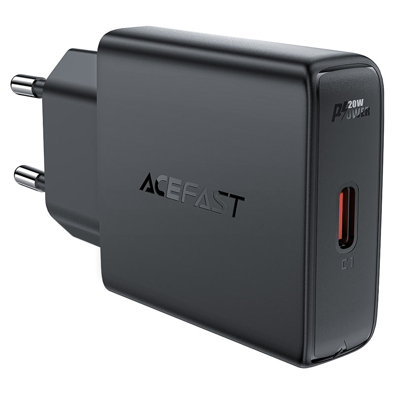 Сетевое зарядное устройство ACEFAST A65 PD20W GaN USB-C Charger Black
