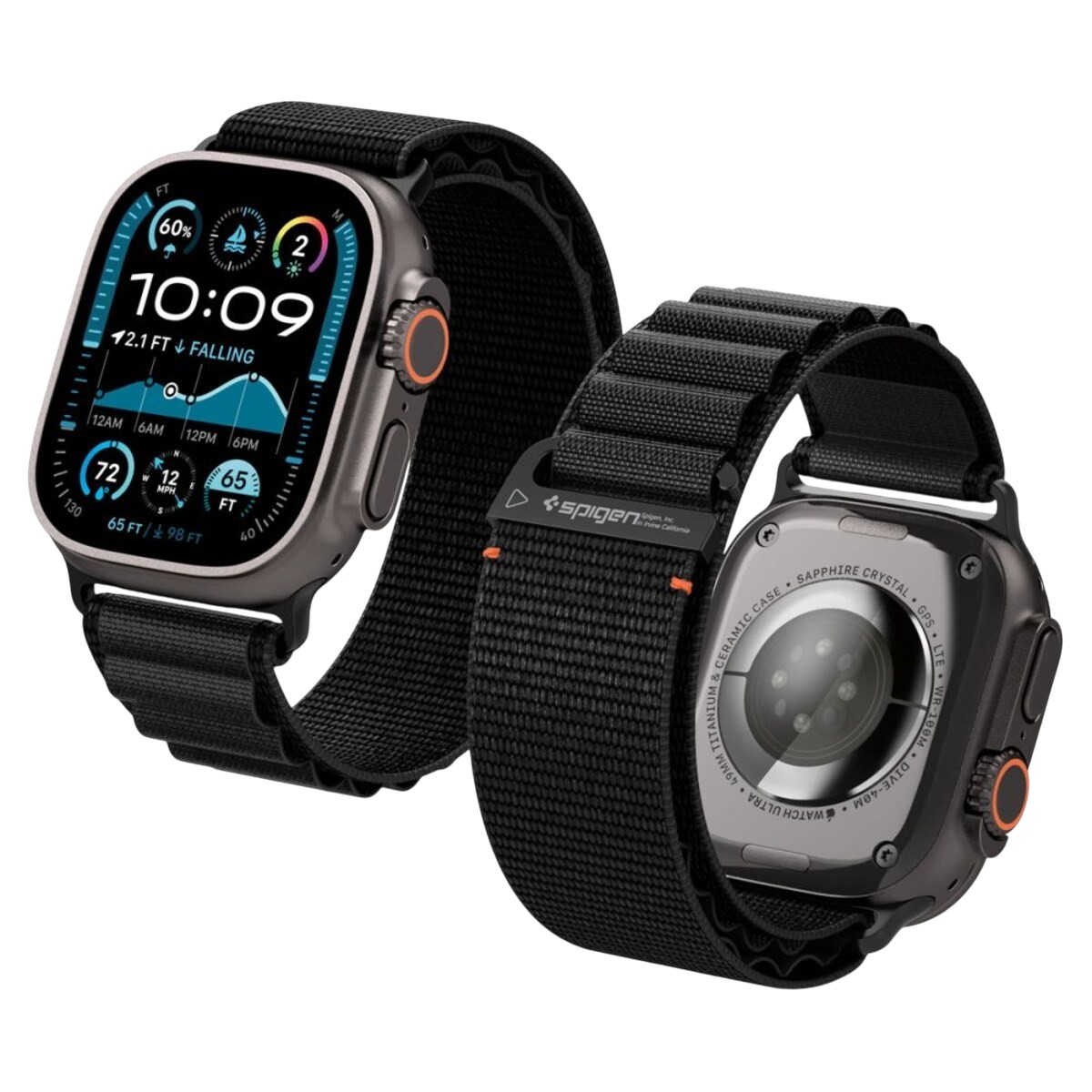 Ремешок Spigen WBF1 Band для Apple Watch 44/45/46/49mm Black