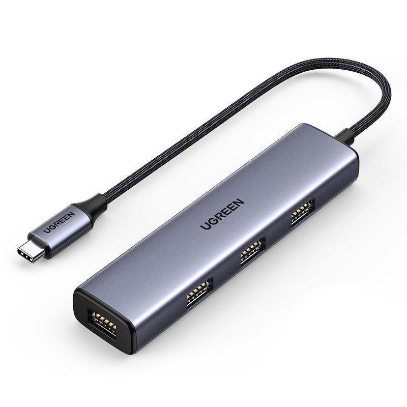 Адаптер Ugreen CM473 (20841) 4-in-1 USB Type-C to 4xUSB 3.0 HUB Space Gray