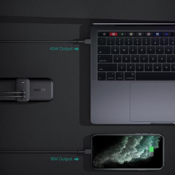 Сетевая зарядка Aukey Omnia Duo PD 65W 2xUSB-C PA-B4 Black
