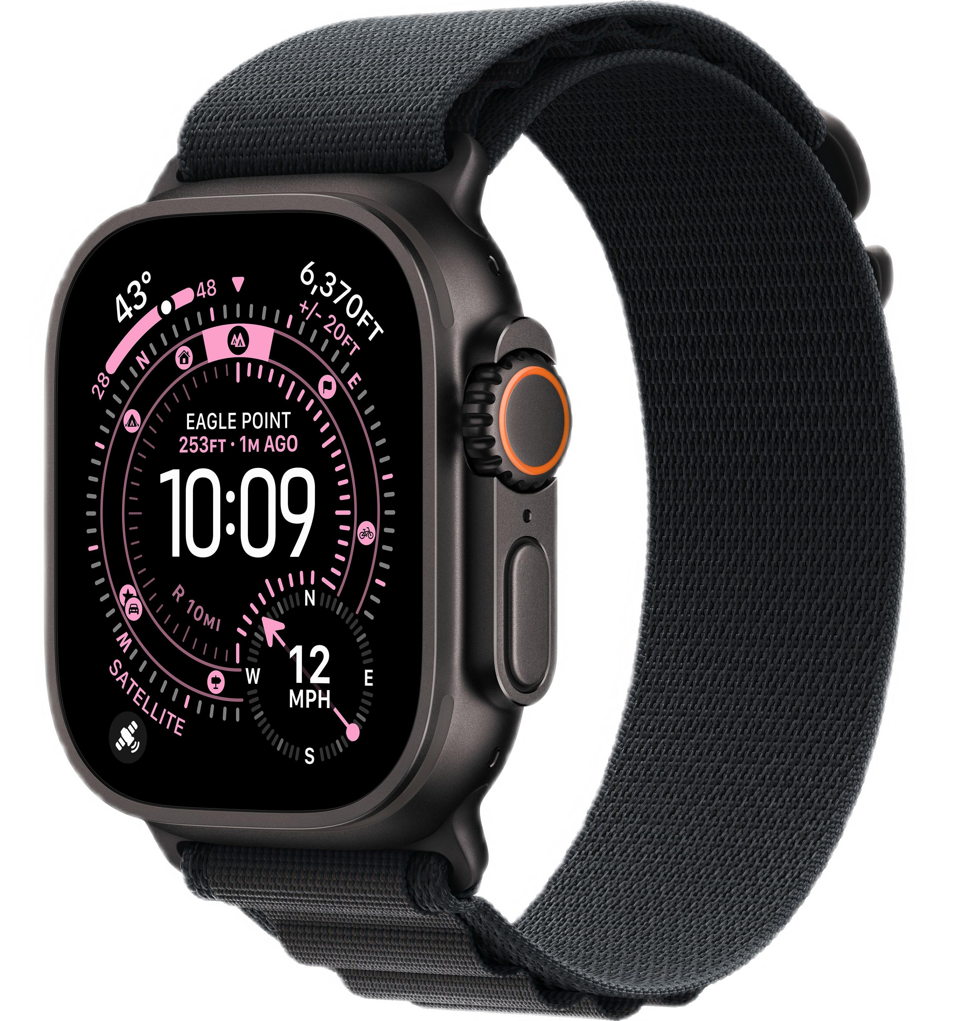 Apple Watch Ultra 3 (2025) 49mm Black Titanium Case with Black Alpine Loop - Small (GPS + Cellular)