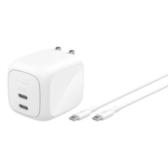 Сетевое зарядное устройство Belkin BoostCharge Pro Wall Charger 67W Dual USB-C Port Gan With PPS White