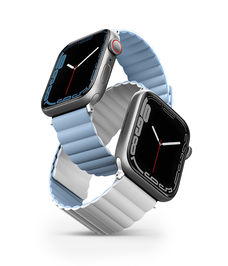 Ремешок Uniq для Apple Watch 42-45 mm Revix Reversible Magnetic White/Blue (Уцененный)