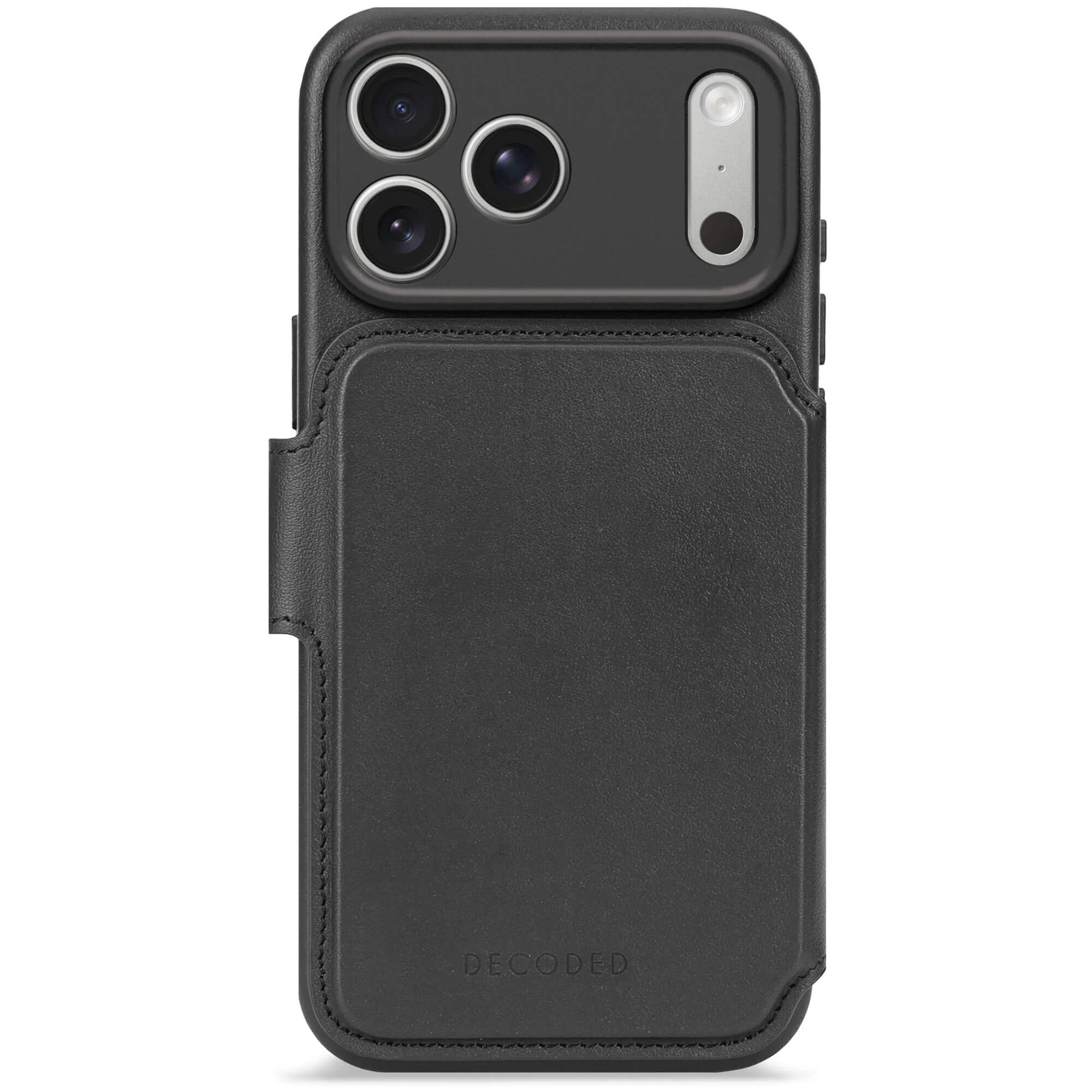 Защитный чехол Decoded c картхолдером Leather Detachable Wallet для iPhone 17 Pro Black
