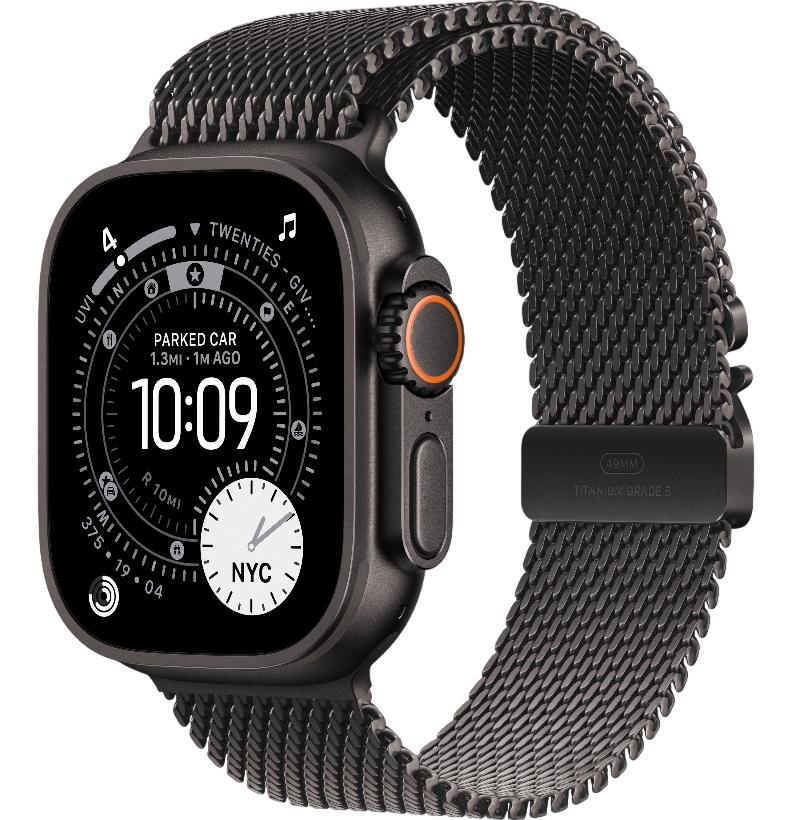 Часы Apple Watch Ultra 3 (2025) 49mm Black Titanium Case with Black Titanium Milanese Loop - Small (GPS + Cellular)