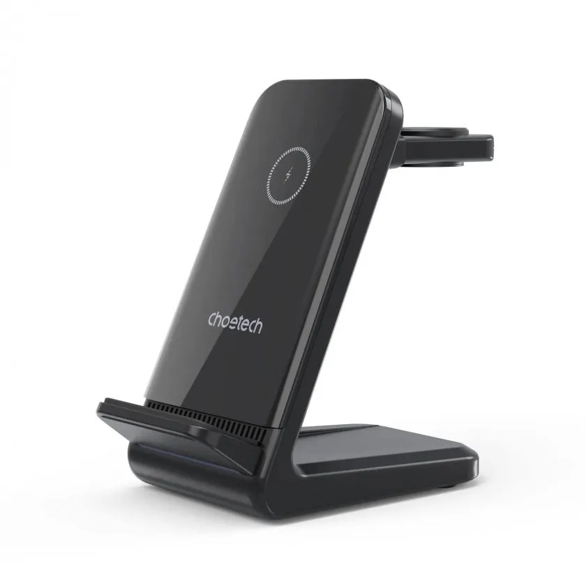 Беспроводная док-станция Choetech 3-в-1 Stand 15W Black (Уцененный)