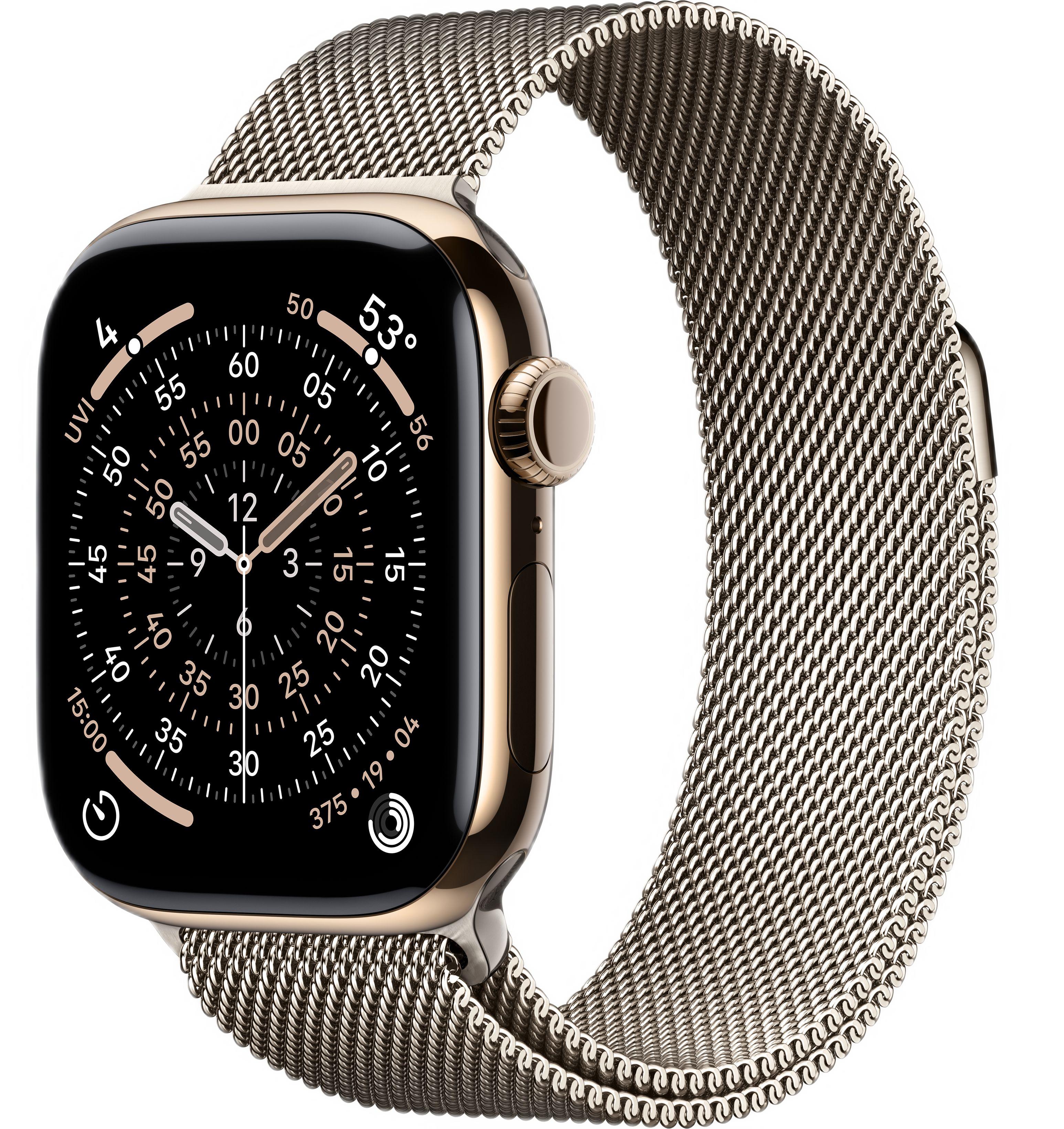 Часы Apple Watch Series 11 42mm Gold Titanium Case with Natural Milanese Loop (GPS + LTE)