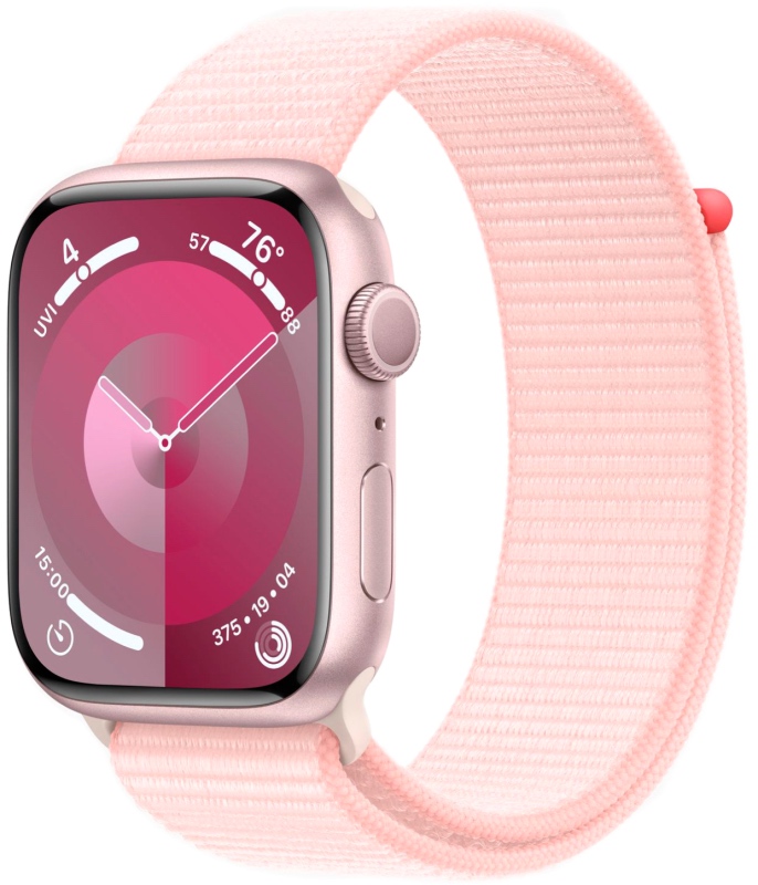 Часы Apple Watch Series 9 41mm Pink Aluminum Case with Light Pink Loop Band (GPS)