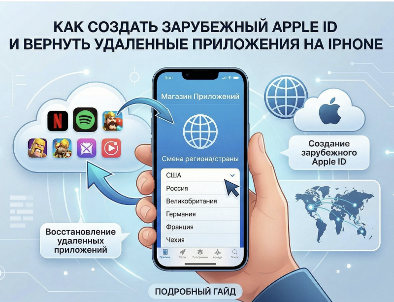 Как создать зарубежный Apple ID и вернуть удаленные приложения на iPhone