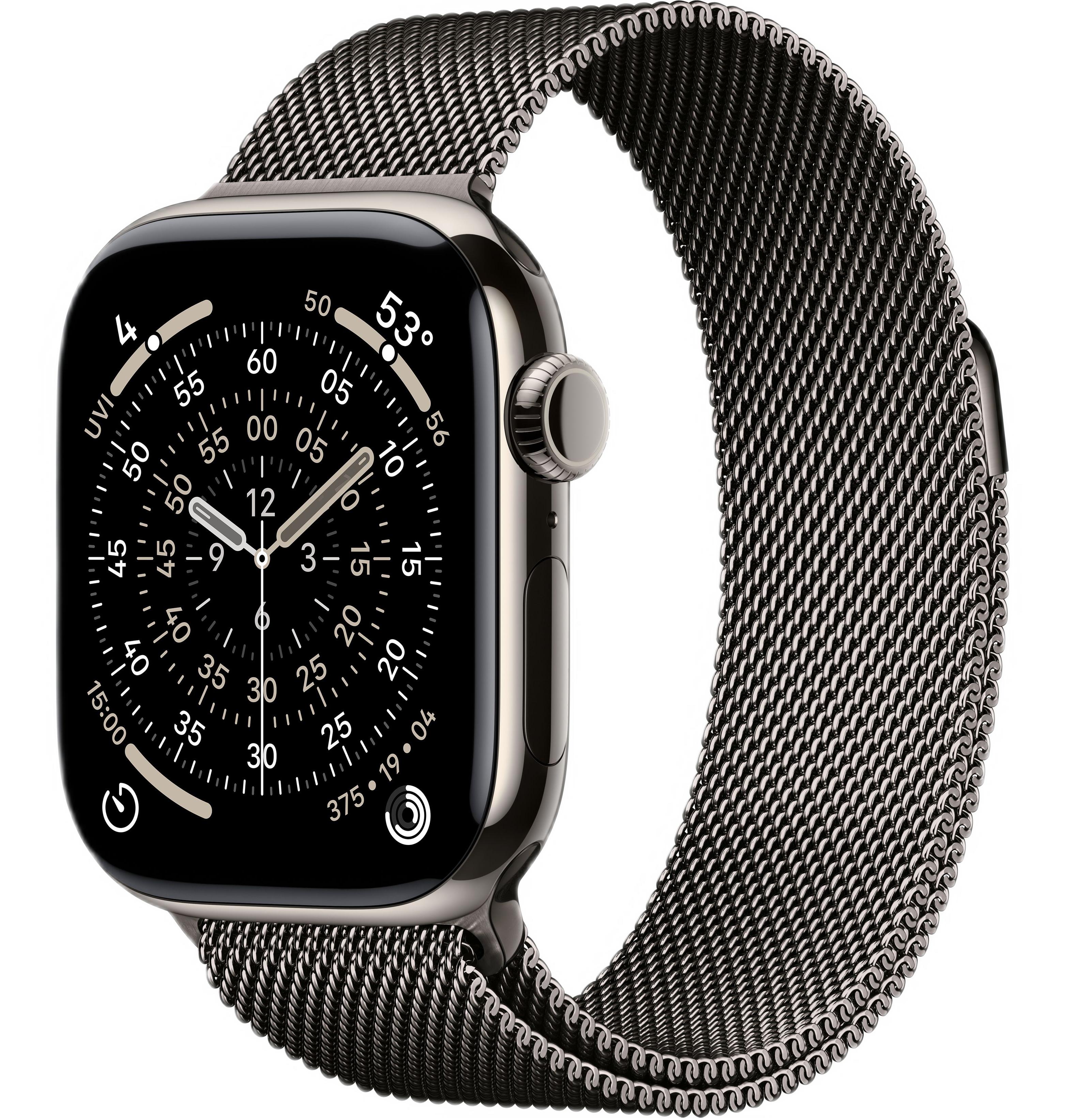 Часы Apple Watch Series 11 42mm Natural Titanium Case with Slate Milanese Loop (GPS + LTE)