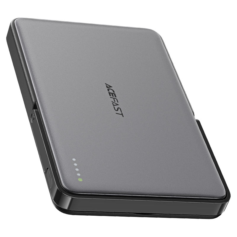 Внешний аккумулятор с беспроводной зарядкой и подставкой ACEFAST M16 PD18W Ultra-Thin Magnetic Wireless Charging Power Bank With Stand 5000Mah Black