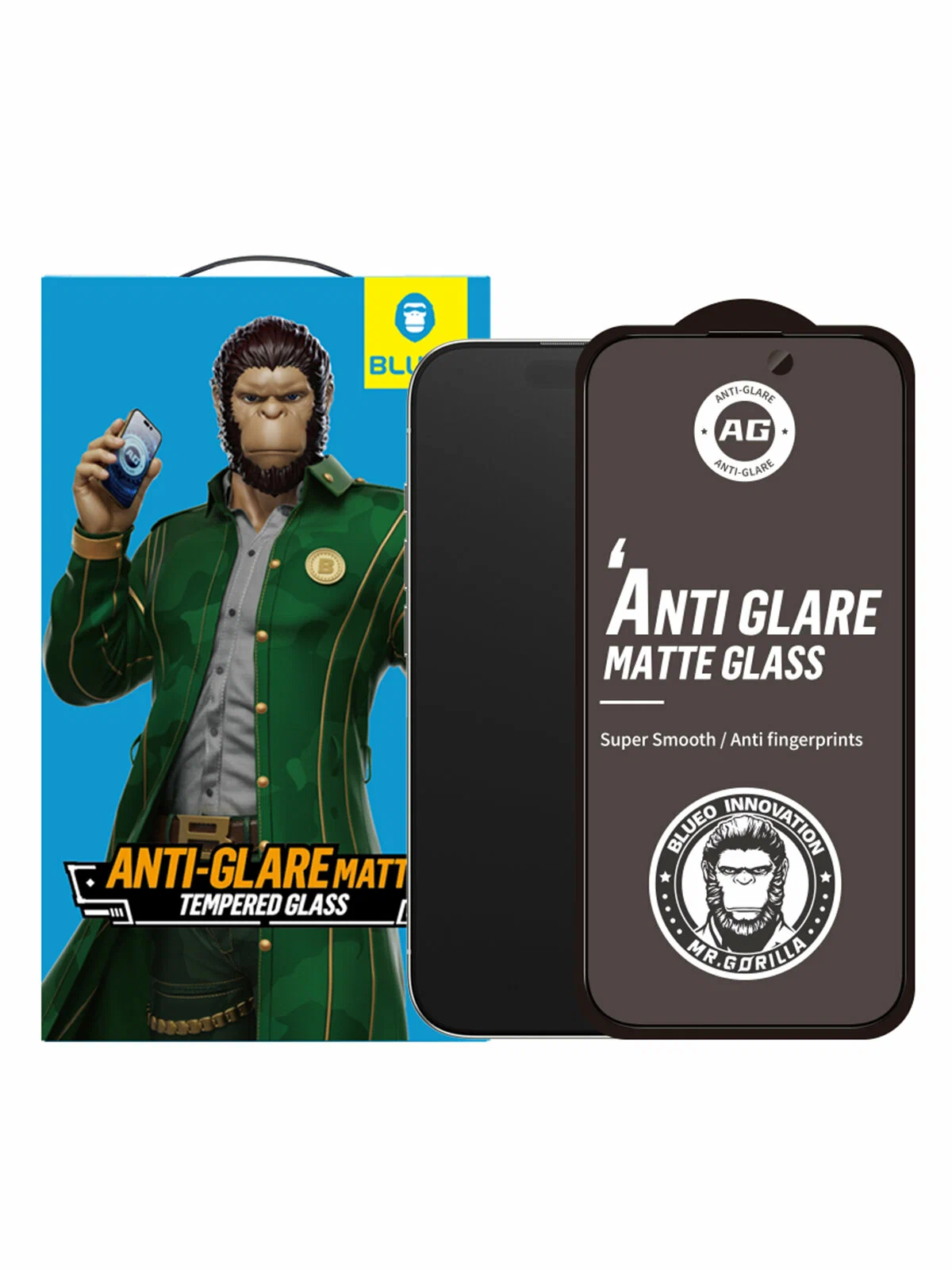 Защитное стекло BlueO для iPhone 15 Pro Anti-glare Matte Anti-Static Matte Black