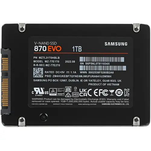 Твердотельный накопитель Samsung 870 EVO 1ТБ SATA
