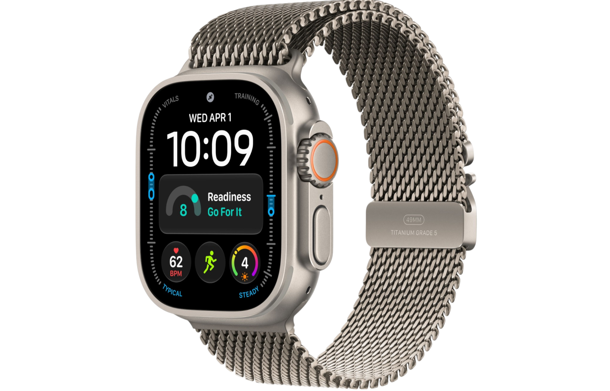 Часы Apple Watch Ultra 4 (2026) 49mm Natural Titanium Case with Natural Titanium Milanese Loop - Medium (GPS + Cellular)