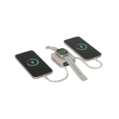 Внешний аккумулятор Energea Magpac Mini Plus Wireless Power Bank 10000mAh With Build in USB-C Cable & Display Sand
