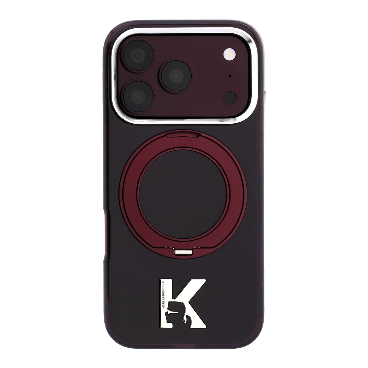 Защитный чехол Lagerfeld для iPhone 18 Pro Max/17 Pro Max Ring stand Burgundy (MagSafe)