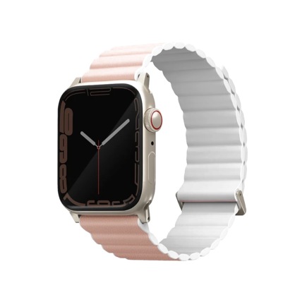 Ремешок Uniq для Apple Watch 38-41 mm Revix Premium Edition Leather Blush Pink / White