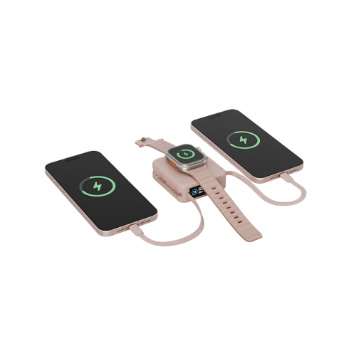 Внешний аккумулятор Energea Magpac Mini Plus Wireless Power Bank 10000mAh With Build in USB-C Cable & Display Pink