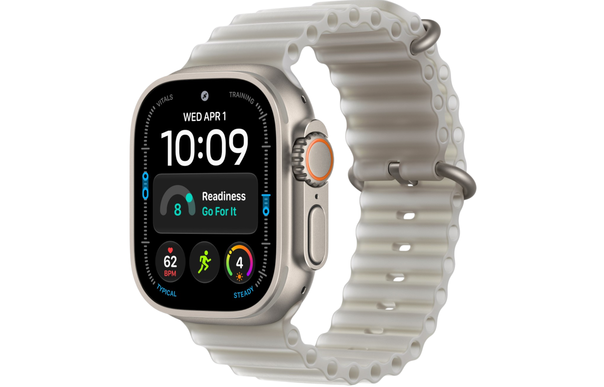 Часы Apple Watch Ultra 4 (2026) 49mm Natural Titanium Case with Translucent Gray Ocean Band (GPS + Cellular)