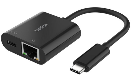 Адаптер Belkin USB-C to Ethernet Adapter With 100W USB-C Power Delivery Black