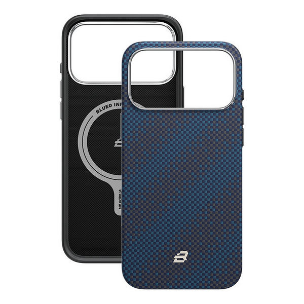 Защитный чехол Blueo Tactile Woven Air Aramid Fiber (MagSafe) для iPhone 17 Pro Max Galaxy Blue