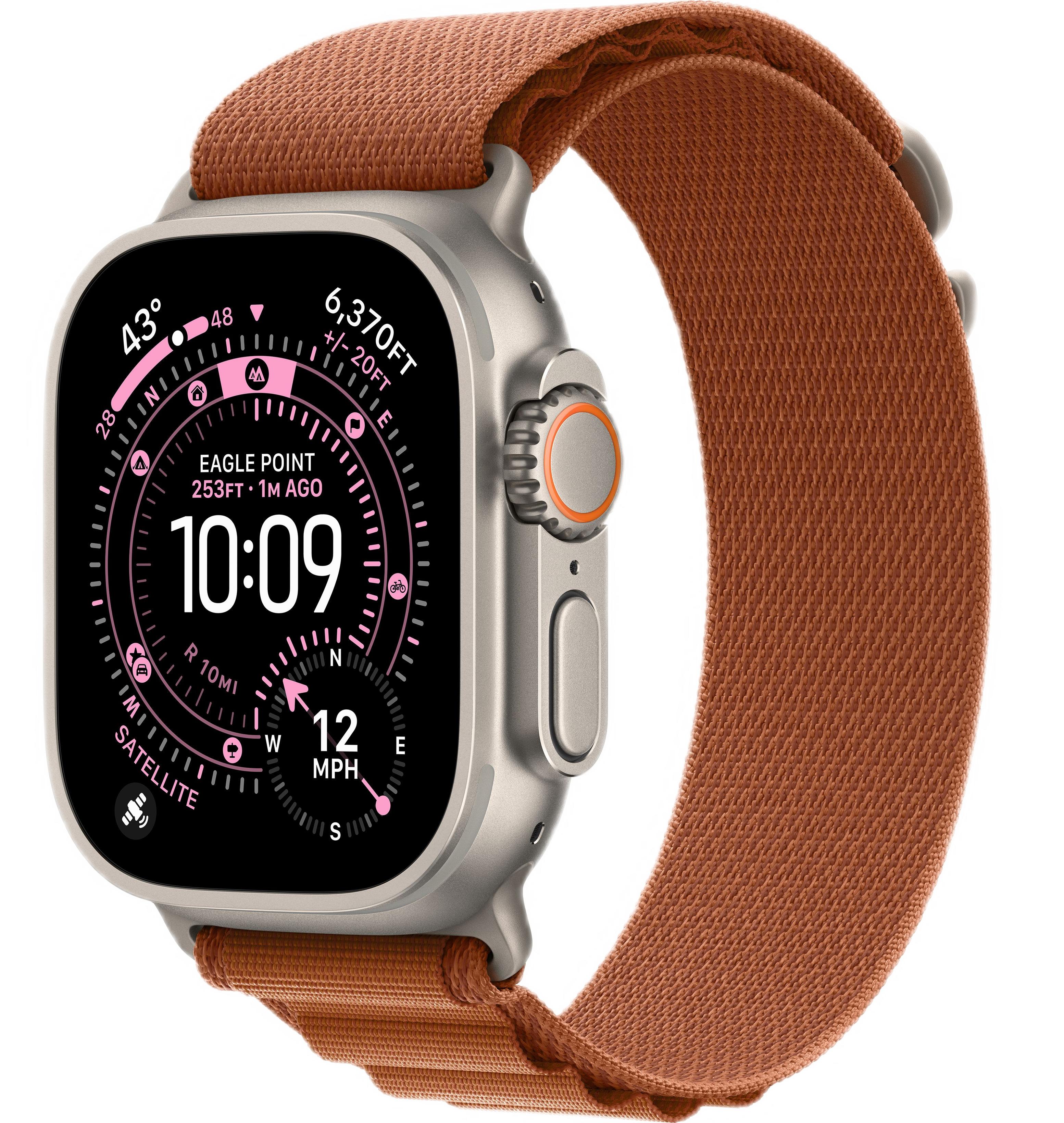 Apple Watch Ultra 3 (2025) 49mm Natural Titanium Case with Terra Cotta Alpine Loop - Medium (GPS + Cellular)