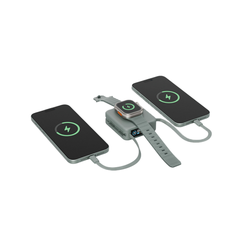 Внешний аккумулятор Energea Magpac Mini Plus Wireless Power Bank 10000mAh With Build in USB-C Cable & Display Sage