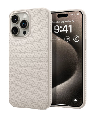 Защитный чехол Spigen Liquid Air для iPhone 15 Pro Max Natural Titanium