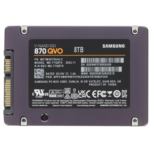 Твердотельный накопитель Samsung 870 QVO 8ТБ SATA