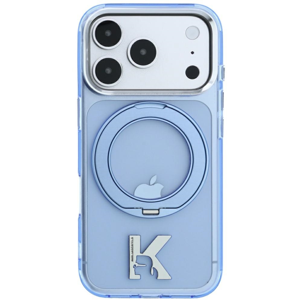 Защитный чехол Lagerfeld для iPhone 18 Pro Max/17 Pro Max Ring stand Light Blue (MagSafe)