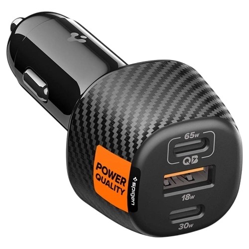 Автомобильная зарядка Spigen ESSENTIAL EV1133 3-PORT with Type - C Cable 113W Black