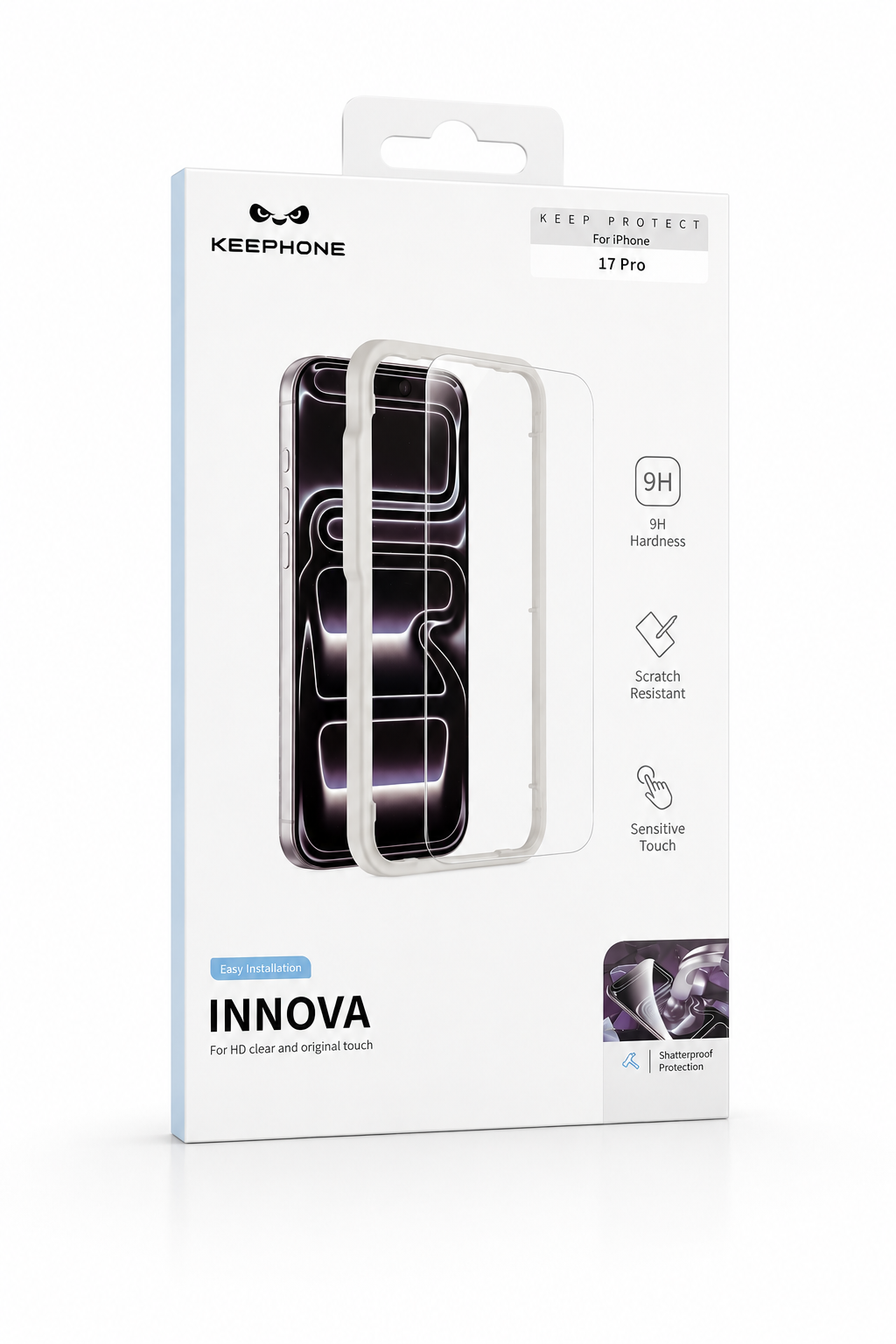 Защитное стекло для iPhone 17 Pro Keephone Innova Transparent Full Glue Glass