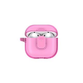 Чехол Uniq для Airpods 4 Glase PRO TPU Lock case Candy Pink
