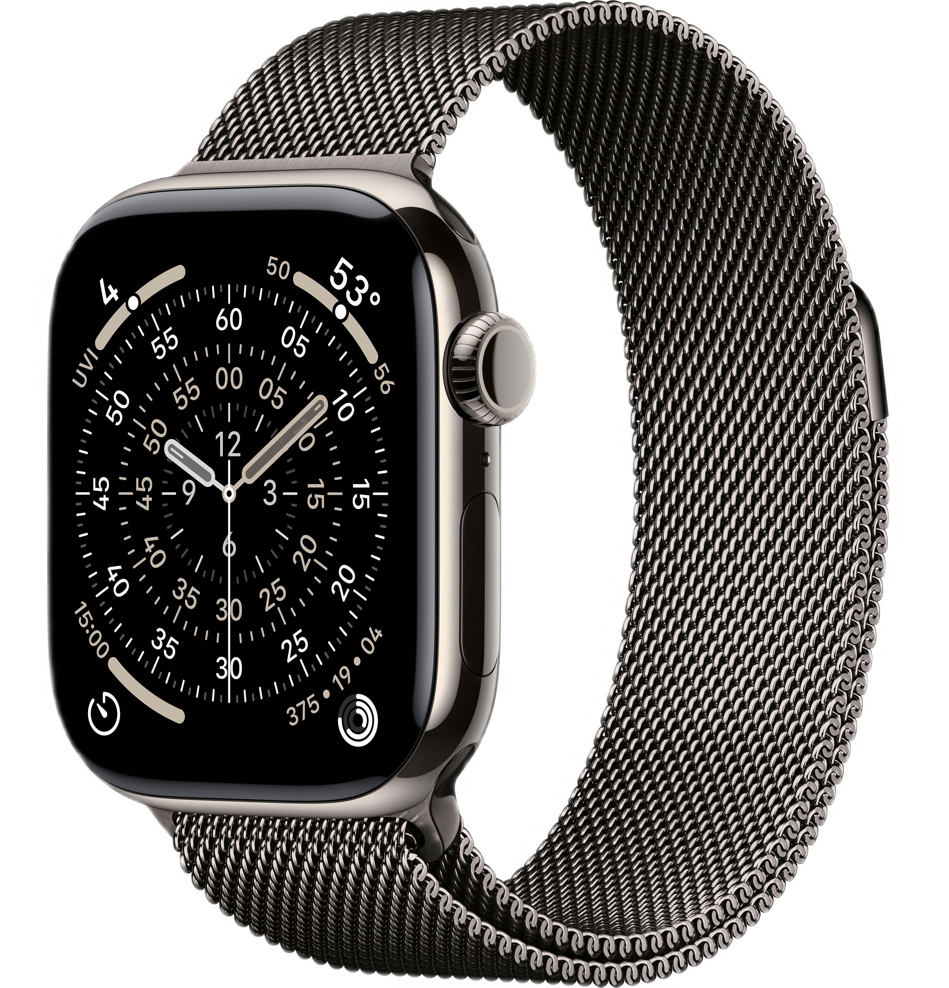 Часы Apple Watch Series 11 46mm Natural Titanium Case with Slate Milanese Loop (GPS + LTE)
