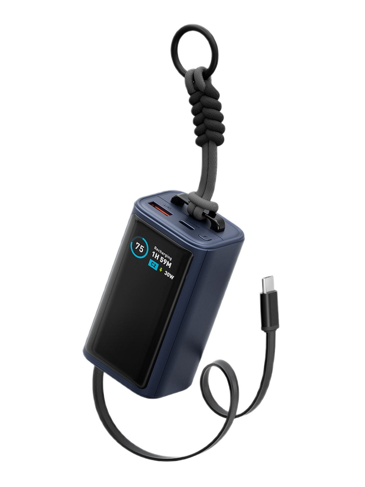 Внешний аккумулятор Energea Compac Arc 10000 mAh USB-C+A +retractable USB-C cable and Display PD45W