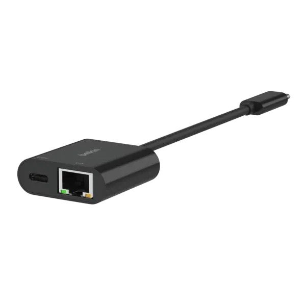 Адаптер Belkin USB-C to Ethernet Adapter With 100W USB-C Power Delivery Black