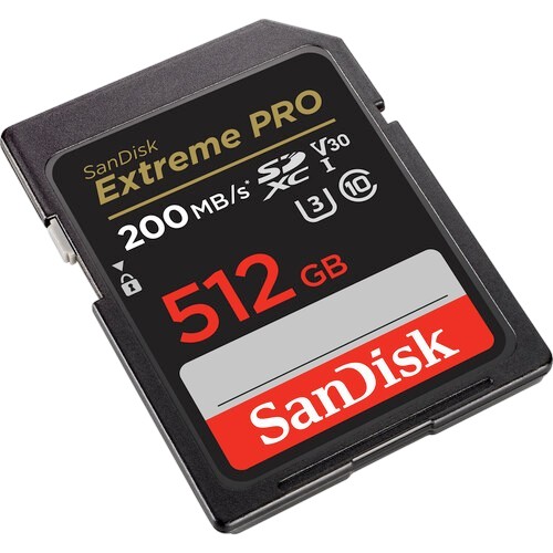 Карта памяти Sandisk SD Extreme Pro U3 4K V30 R200 W90 512GB