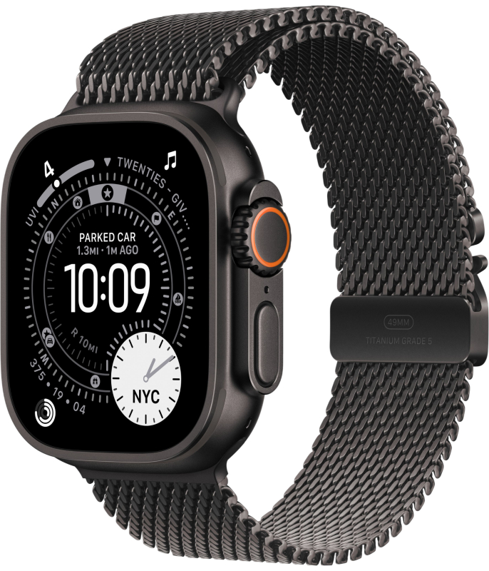 Часы Apple Watch Ultra 3 (2025) 49mm Black Titanium Case with Black Titanium Milanese Loop - Medium (GPS + Cellular)